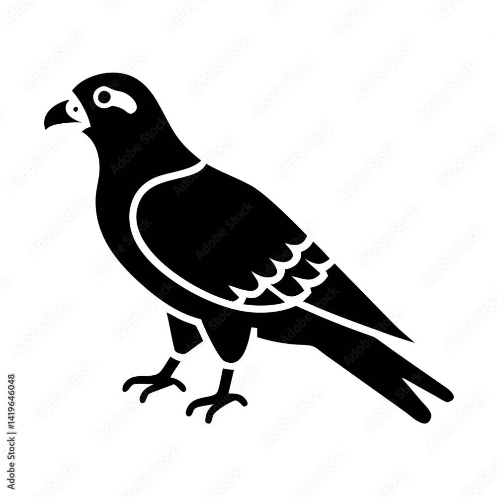 Obraz premium falcon icon, falcon silhouette vector illustration-simple silhouette illustration of falcon, perfect for falcon logos and icons