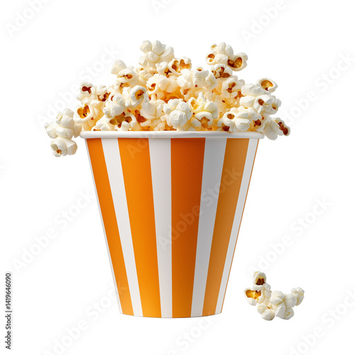Obraz na płótnie A large orange and white paper cup filled with popcorn w salonie