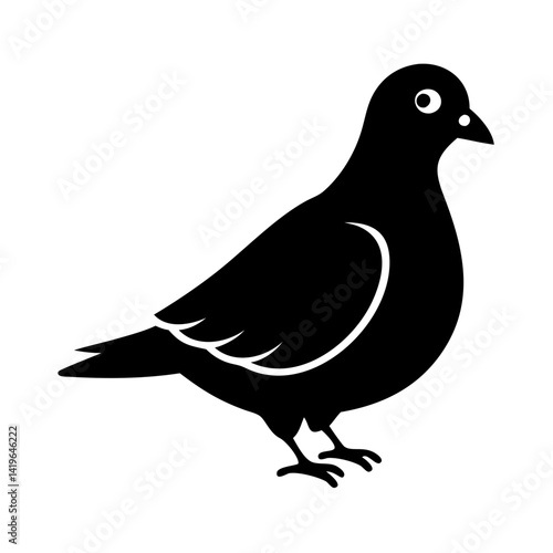 pigeon icon, pigeon silhouette vector illustration-simple silhouette illustration of pigeon, perfect for pigeon logos and icons