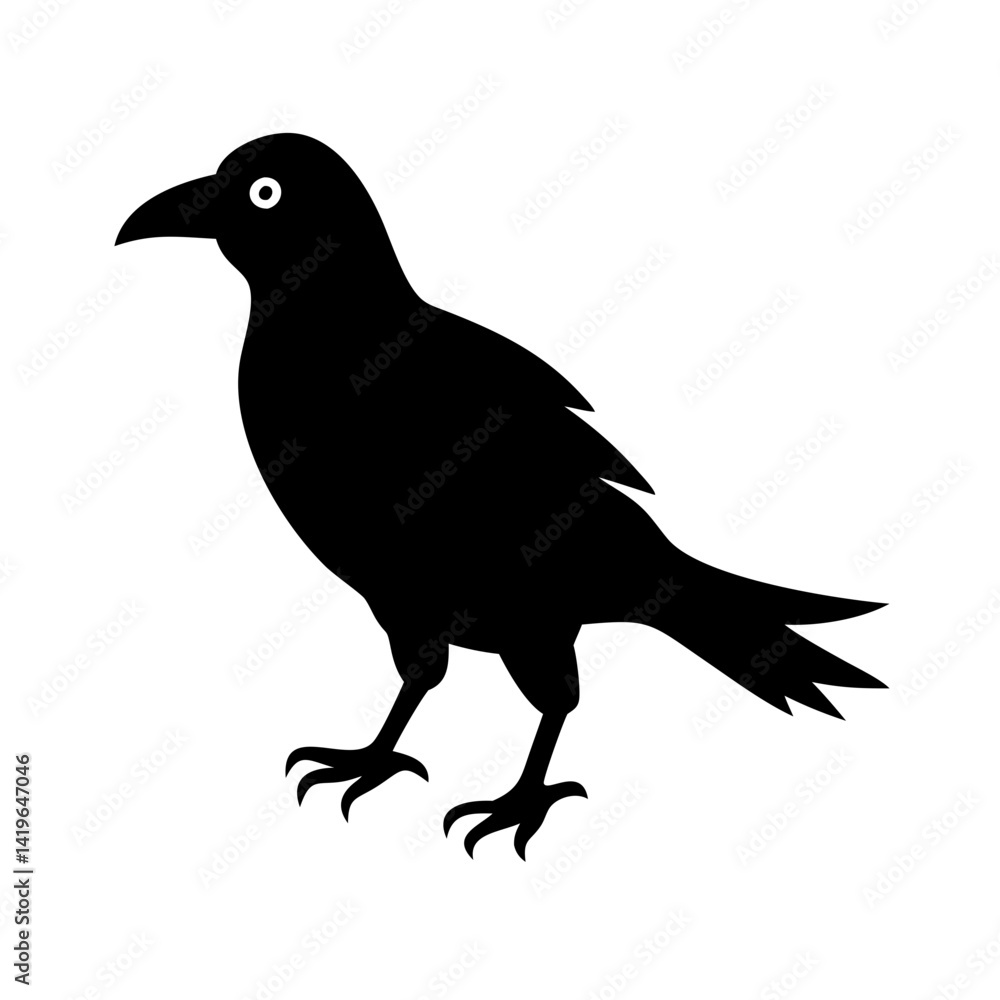 crow icon, crow silhouette vector illustration-simple silhouette illustration of crow, perfect for crow logos and icons crow icon, crow silhouette vector illustration-simple silhouette illustration of crow, perfect for crow logos and icons