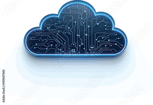 Cloud computing technology solutions digital data services network infrastructure design concept image for business