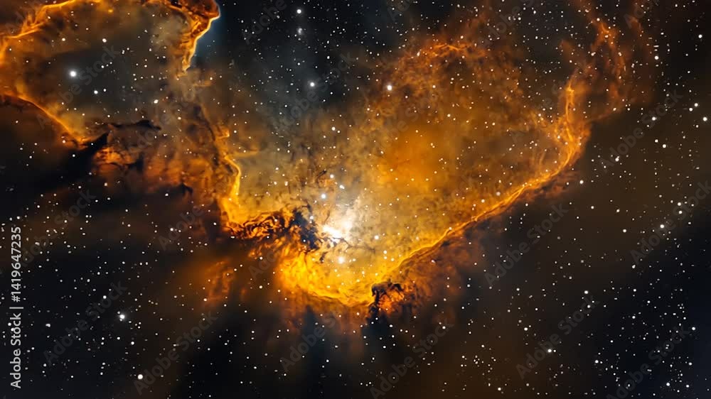 Stunning cosmic nebula illuminated by bright stars, surrounded by a vast starry background Stunning cosmic nebula illuminated by bright stars, surrounded by a vast starry background