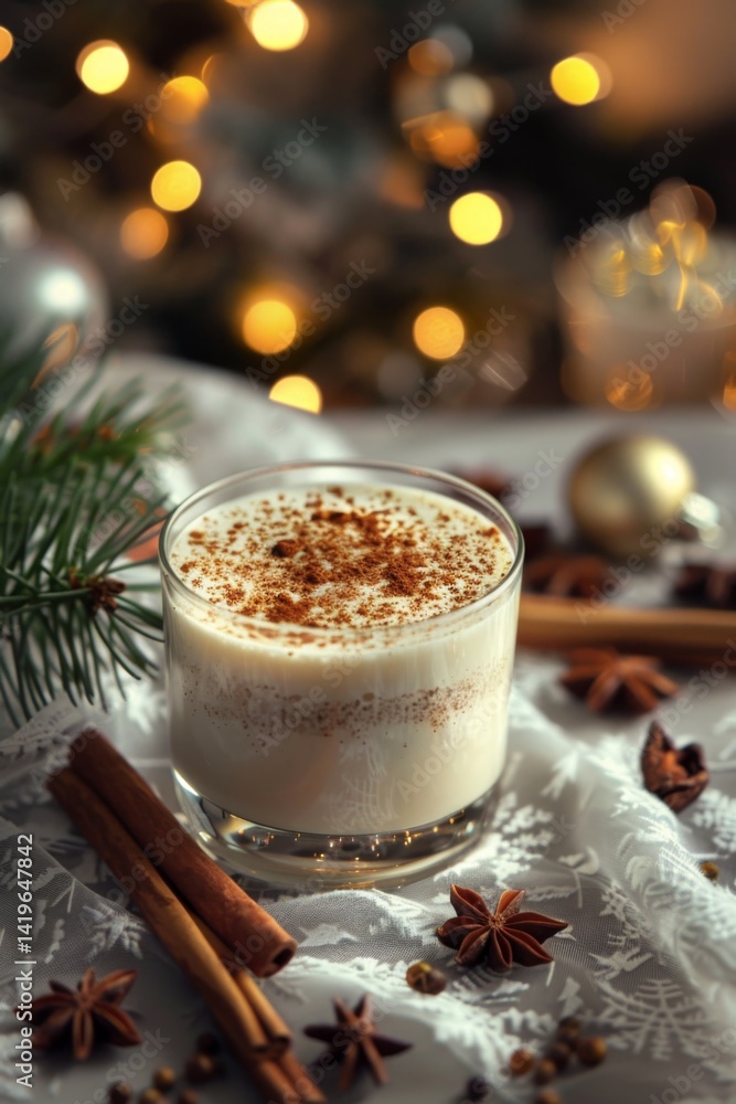 Festive Egg Nog Day Napkin Festive Egg Nog Day Napkin