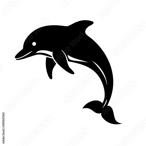 dolphin icon, dolphin silhouette vector illustration-simple silhouette illustration of dolphin, perfect for dolphin logos and icons