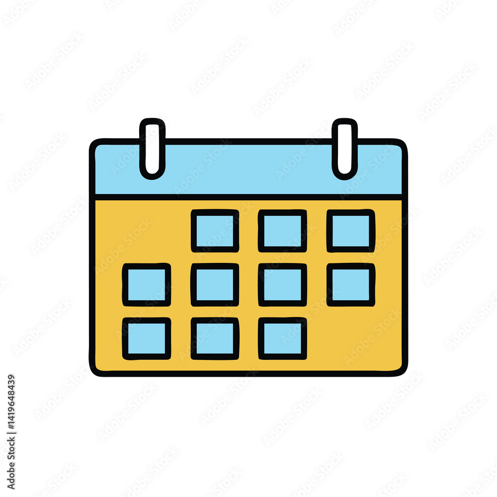 standard calendar grid on white background standard calendar grid on white background
