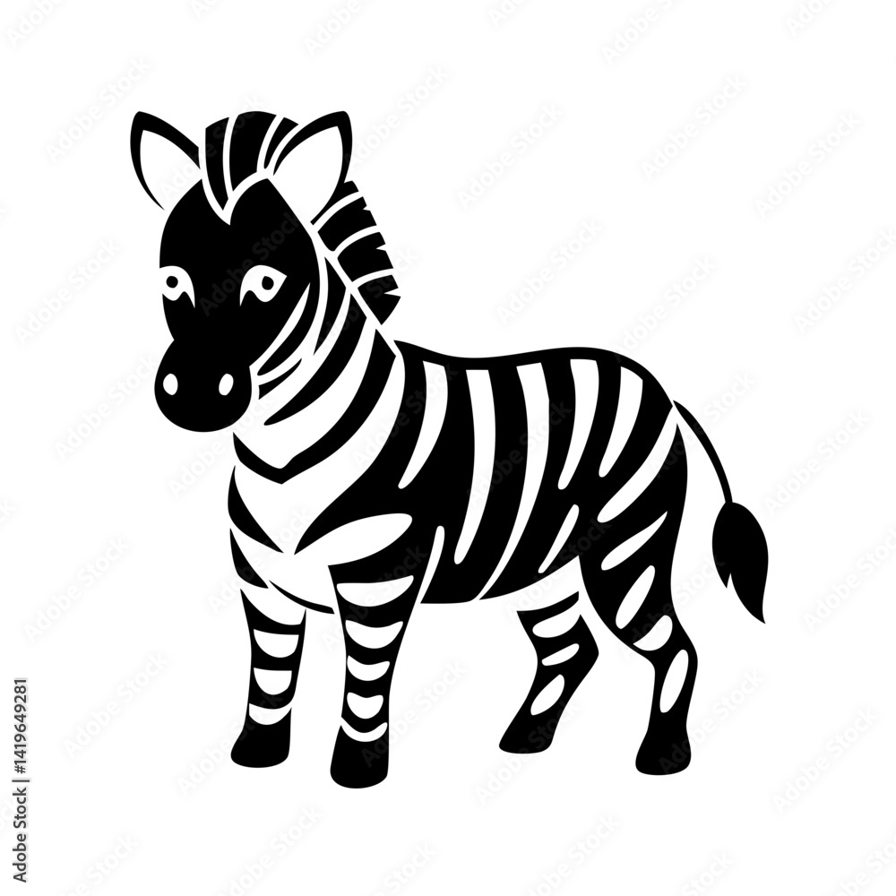 Obraz premium zebra icon, zebra silhouette vector illustration-simple silhouette illustration of zebra, perfect for zebra logos and icons