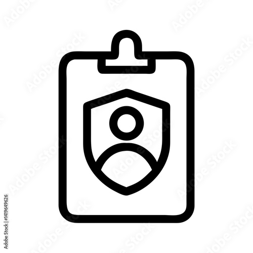 Security id card identity protection access control badge identification shield user profile icon