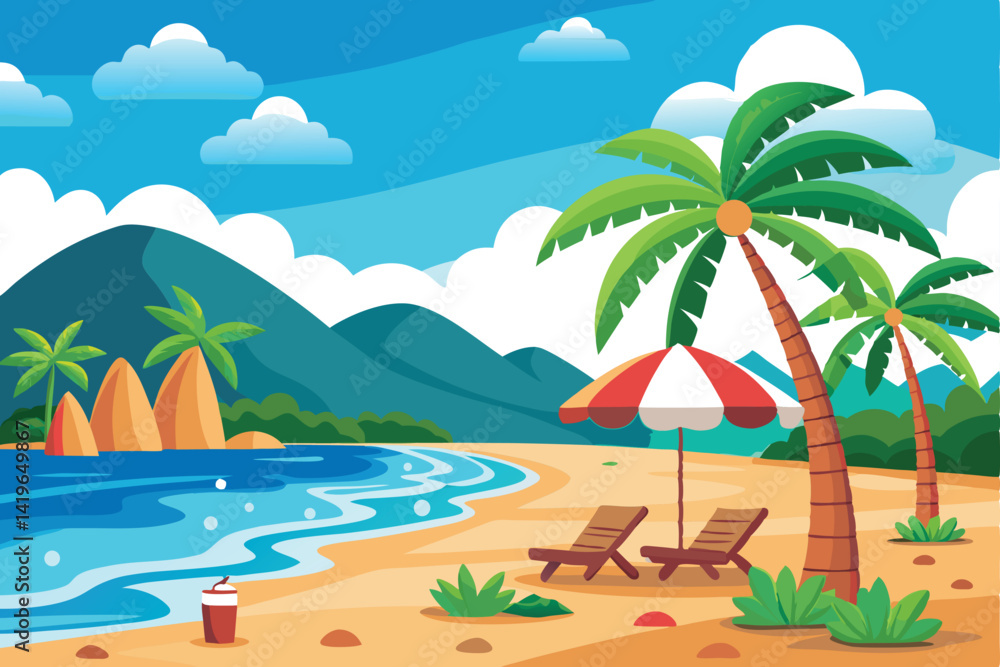 Obraz premium Seaside Vector Background