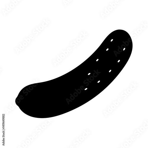 pickled cucumber icon, pickled cucumber silhouette vector illustration-simple silhouette illustration of pickled cucumber, perfect for pickled cucumber logos and icons