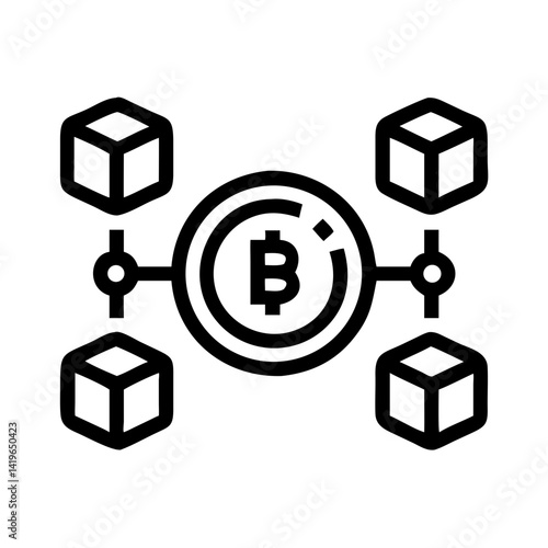 Bitcoin blockchain network cryptocurrency digital currency technology decentralized system icon
