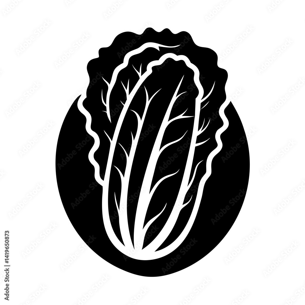 Fototapeta premium napa cabbage icon, napa cabbage silhouette vector illustration-simple silhouette illustration of napa cabbage, perfect for napa cabbage logos and icons