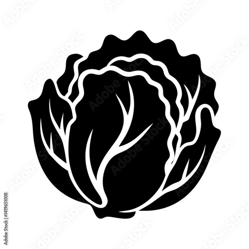 Photos iceberg lettuce icon, iceberg lettuce silhouette vector illustration-simple silh
