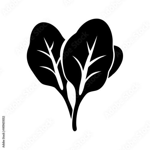 baby spinach icon, baby spinach silhouette vector illustration-simple silhouette illustration of baby spinach, perfect for baby spinach logos and icons