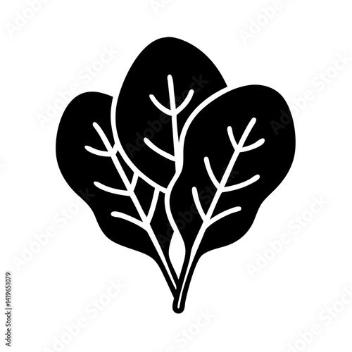 baby spinach icon, baby spinach silhouette vector illustration-simple silhouette illustration of baby spinach, perfect for baby spinach logos and icons