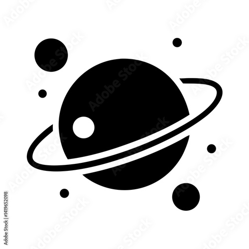 Planet space vector illustration cosmos astronomy galaxy universe astrology science exploration system orbit saturn ringed planet celestial body icon graphic