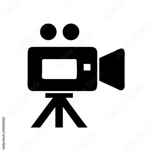 Camera video camcorder film movie cinema tripod recording equipment filmmaking icon symbol