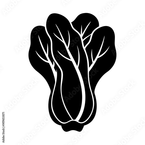 bok choy icon, bok choy silhouette vector illustration-simple silhouette illustration of bok choy, perfect for bok choy logos and icons