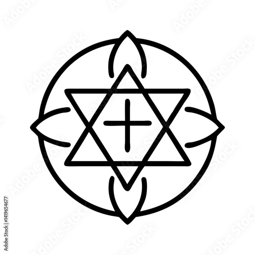 Fotografie Explore star of david with cross vector art symbol of messianic judaism illustra