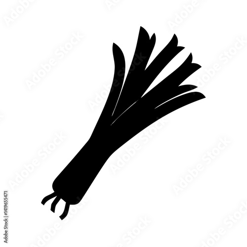 leek icon, leek silhouette vector illustration-simple silhouette illustration of leek, perfect for leek logos and icons