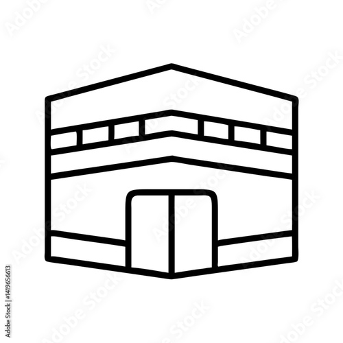 Find islamic kaaba drawing vector icon mecca pilgrimage hajj umrah eid al adha mubarak outline art