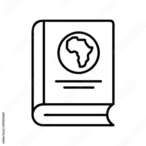 Africa geography textbook illustration for education and learning resources in black and white