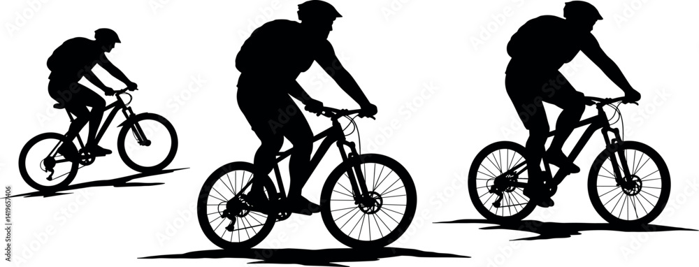 Fototapeta premium Silhouette Mountain biker