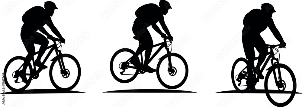 Obraz premium Silhouette Mountain biker