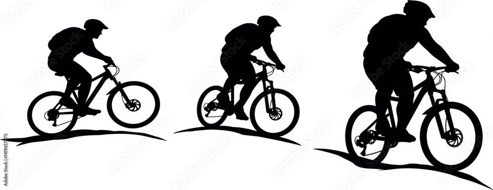 Obraz premium Silhouette Mountain biker