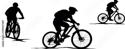 Silhouette Mountain biker