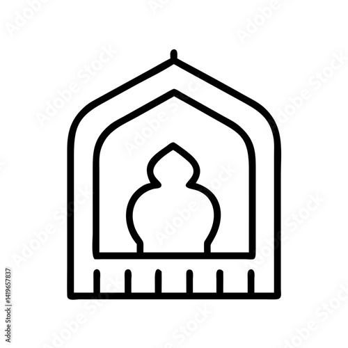 Islamic prayer niche mihrab vector icon design for ramadan kareem and eid mubarak concepts art