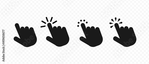 Pointer click. Finger Cursor mouse icon. Click cursor