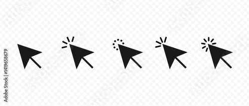 Pointer click. Cursor mouse loader icon. Click cursor 