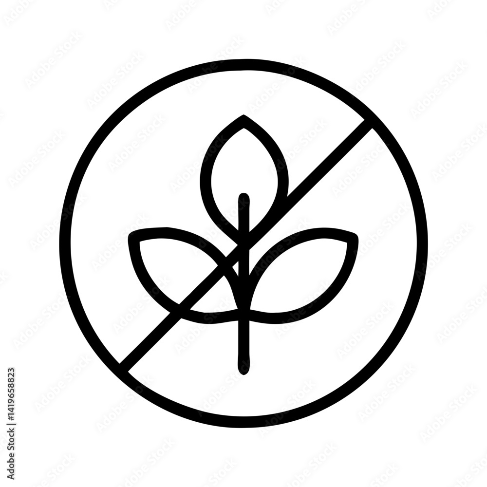 No artificial ingredients icon vector design, no additives symbol, organic product label, allergen free sign, 90 No artificial ingredients icon vector design, no additives symbol, organic product label, allergen free sign, 90