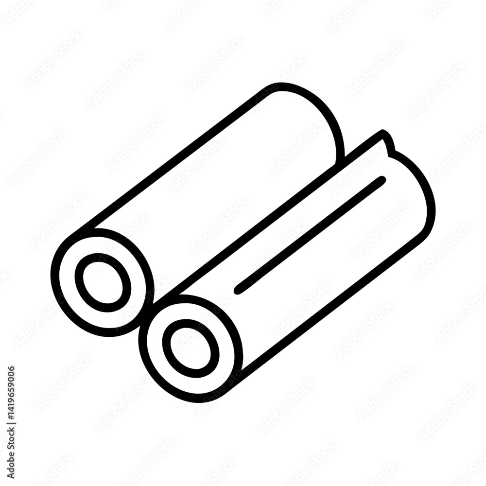 Rolls of paper towels or toilet paper vector illustration outline icon design for graphic use Rolls of paper towels or toilet paper vector illustration outline icon design for graphic use