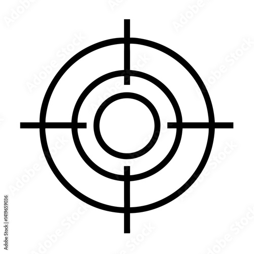 Target aim crosshair focus accuracy bullseye precision marksmanship sniper goal vector graphic