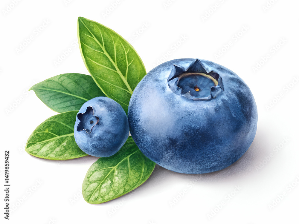 Fresh Blueberries with Green Leaves Close-up Still Life Fresh Blueberries with Green Leaves Close-up Still Life