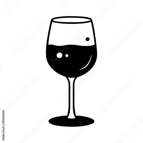 glass of ros icon, glass of ros silhouette vector illustration-simple silhouette illustration of glass of ros, perfect for glass of ros logos and icons