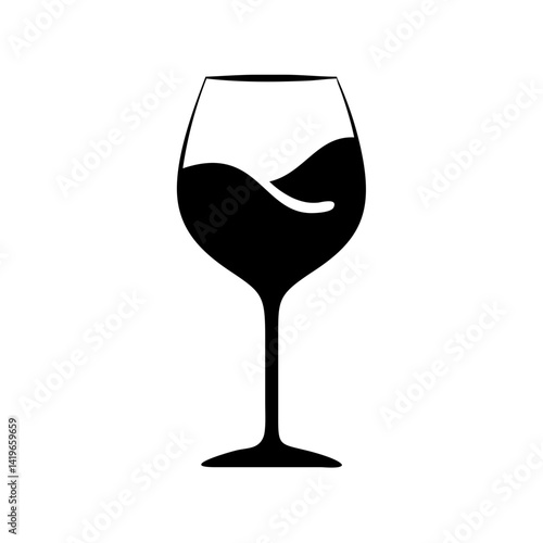 glass of ros icon, glass of ros silhouette vector illustration-simple silhouette illustration of glass of ros, perfect for glass of ros logos and icons