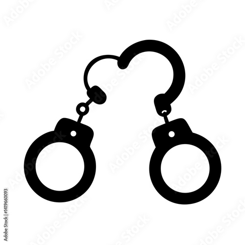 Black handcuffs vector illustration criminal justice law enforcement arrest security crime tool metal