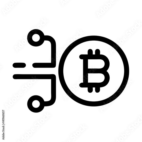 Bitcoin technology blockchain cryptocurrency digital money finance investment network icon vector
