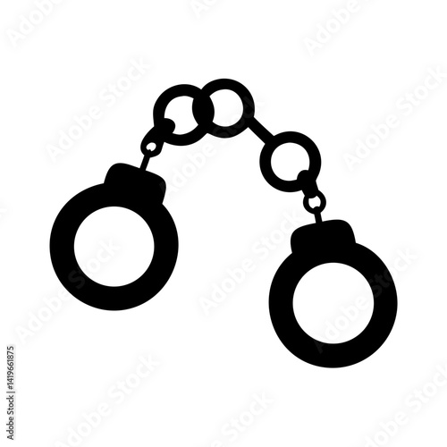 Handcuffs vector icon arrest criminal law enforcement justice security police prisoner crime handcuffs