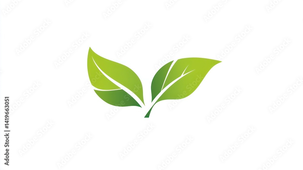 Two leaves logo design on white Two leaves logo design on white