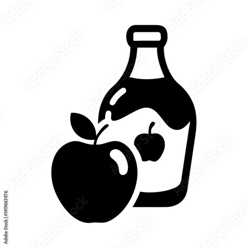 apple cider icon, apple cider silhouette vector illustration-simple silhouette illustration of apple cider, perfect for apple cider logos and icons