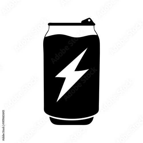 energy drink can icon, energy drink can silhouette vector illustration-simple silhouette illustration of energy drink can, perfect for energy drink can logos and icons