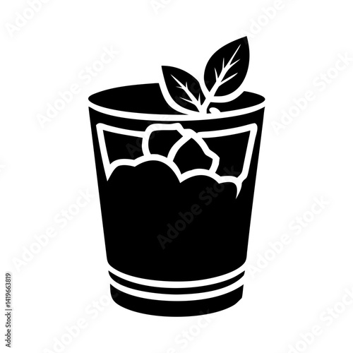 mint julep icon, mint julep silhouette vector illustration-simple silhouette illustration of mint julep, perfect for mint julep logos and icons