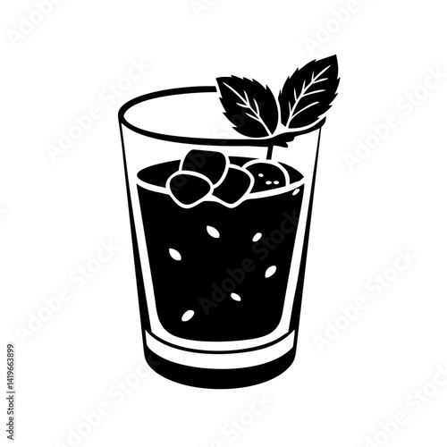 mint julep icon, mint julep silhouette vector illustration-simple silhouette illustration of mint julep, perfect for mint julep logos and icons