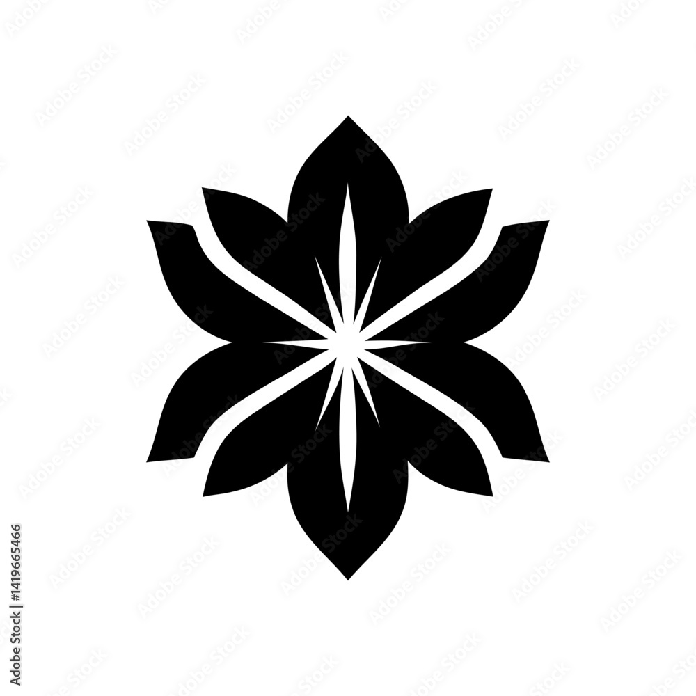 Elegant Black Lotus Flower A Stunning Vector Shape Design for Logos and Branding Elegant Black Lotus Flower A Stunning Vector Shape Design for Logos and Branding