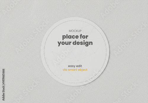 Front Circle Patch Fabric Mockup