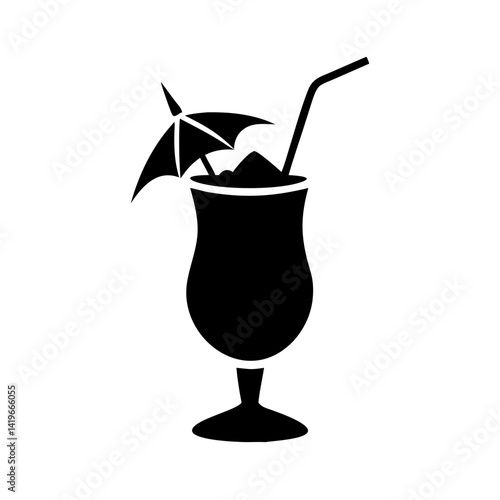 pi a colada icon, pi a colada silhouette vector illustration-simple silhouette illustration of pi a colada, perfect for pi a colada logos and icons