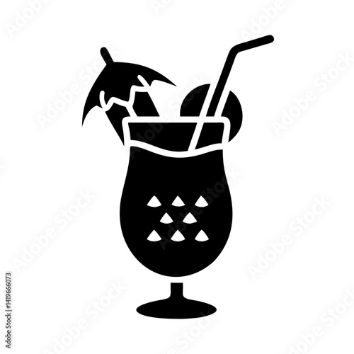 pi a colada icon, pi a colada silhouette vector illustration-simple silhouette illustration of pi a colada, perfect for pi a colada logos and icons